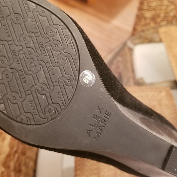 Alex Marie Black Leather Suede Boots - Picture 8 of 8